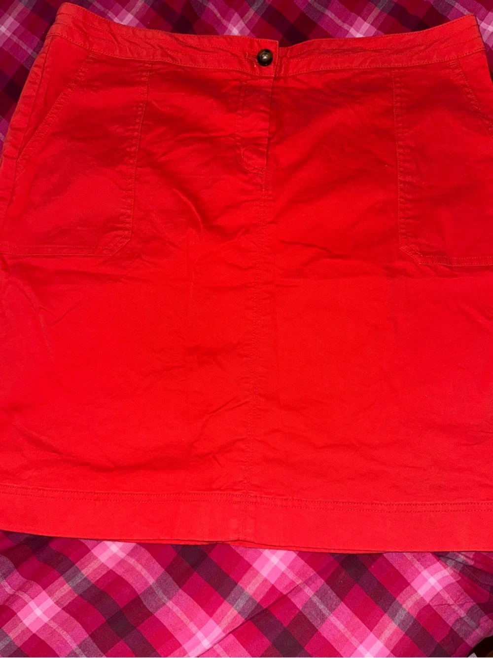 Boden Red A-Line Skirt with Front Pockets